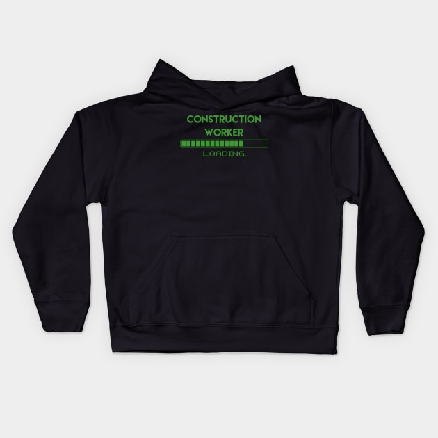 Construction Worker Loading Kids Hoodie by Grove Designs